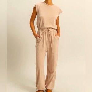 NWT Double Zero Beige Jumpsuit